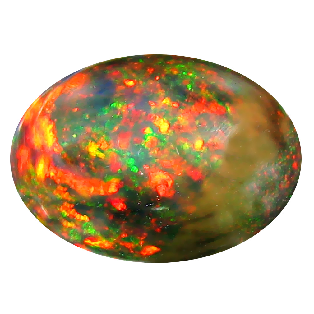 4.65 ct Magnificent fire Pear Cabochon Cut Ethiopian Play of Colors Rainbow Opal Natural Loose Gemstone 12 x 13 mm